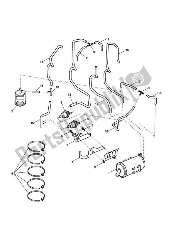 All parts for the Evap. Loss Control System - 254727 > California Only of the Triumph America Carburettor 790 2002 - 2007